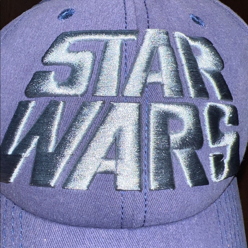 Disney Parks Star Wars Hat Blue Adjustable Cap Adult One Size 100% Cotton - Picture 2 of 3